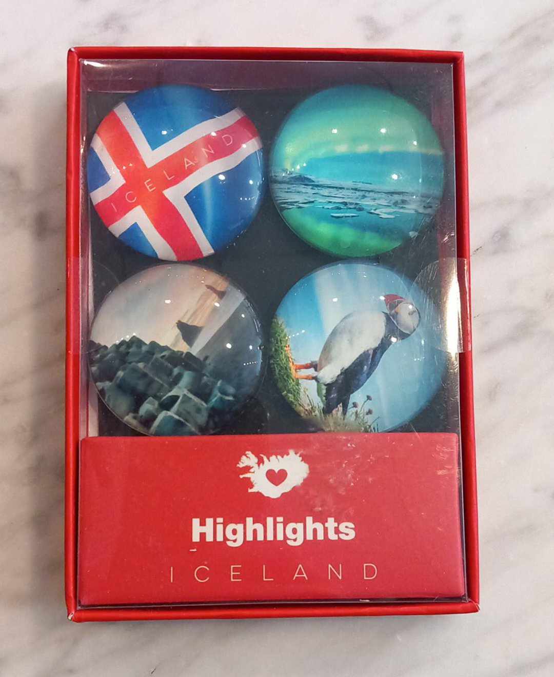 Glass magnets of Golden Circle, Iceland Glass magnets of Golden Circle, Iceland